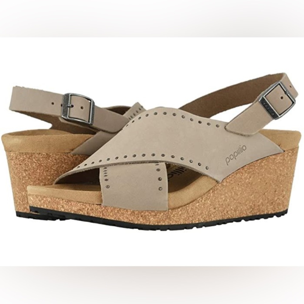 Birkenstock Samira Papillio Wedge Sandals Womens Euro size 38 Leather Brand New!